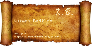 Kuzman Beáta névjegykártya