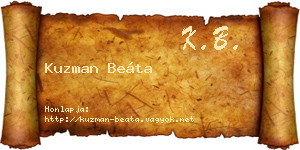 Kuzman Beáta névjegykártya